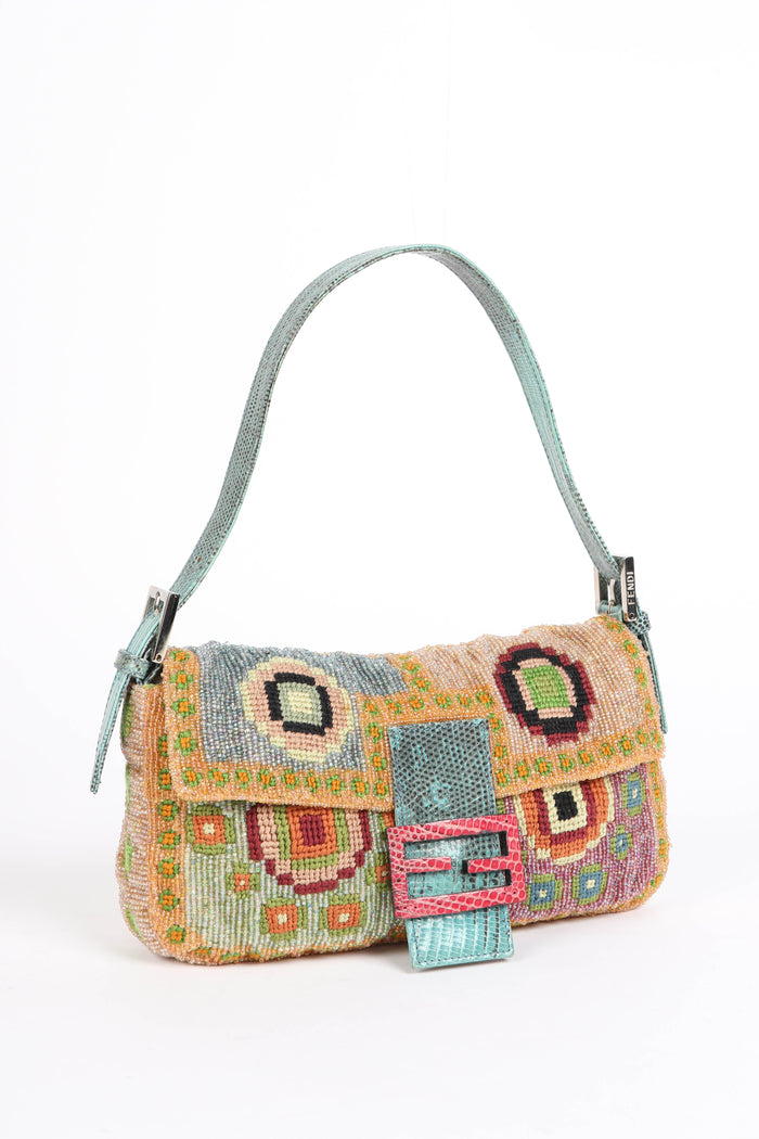 SUPER RARE Fendi Bead Embellished Baguette Bag
