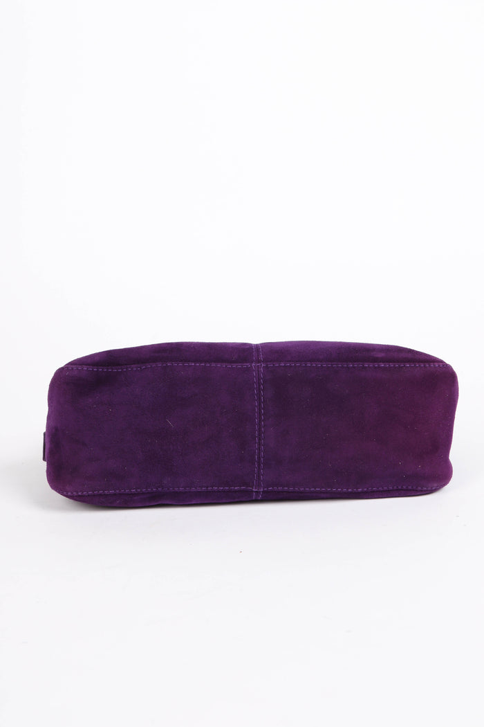 Vintage Fendi Purple Suede Shoulder Bag