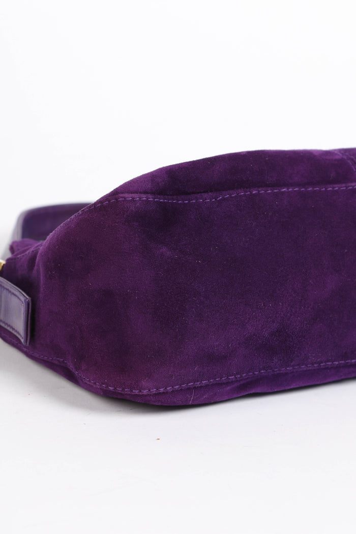 Vintage Fendi Purple Suede Shoulder Bag