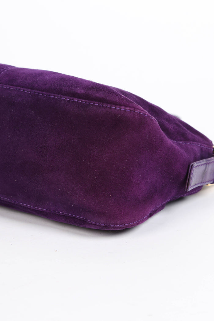 Vintage Fendi Purple Suede Shoulder Bag