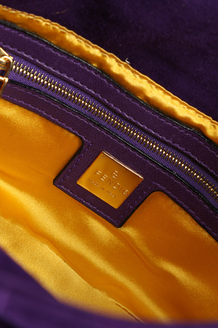 Vintage Fendi Purple Suede Shoulder Bag