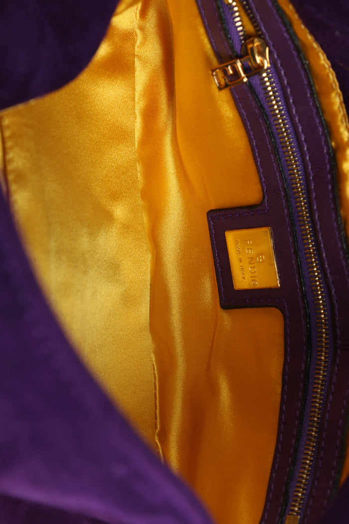 Vintage Fendi Purple Suede Shoulder Bag