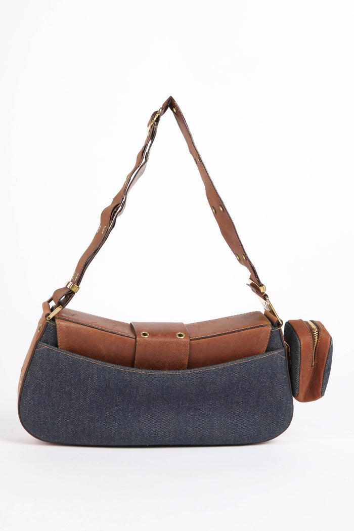 Vintage Christian Dior Denim Columbus Shoulder Bag