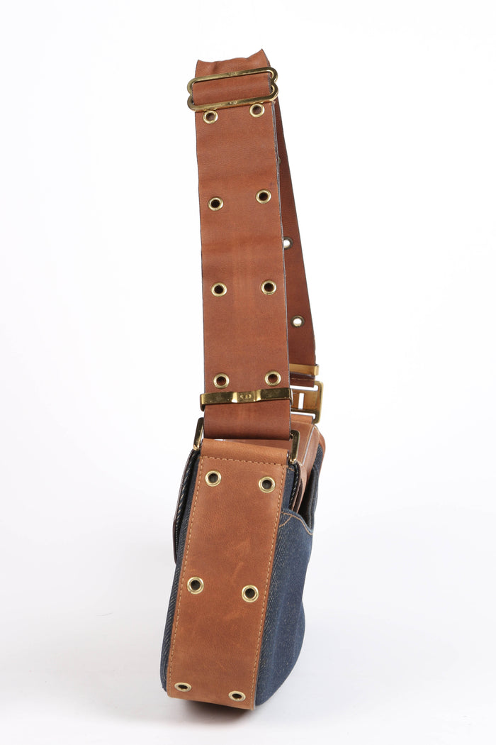 Vintage Christian Dior Denim Columbus Shoulder Bag