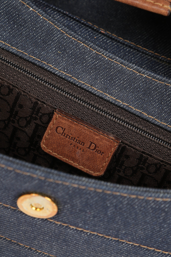 Vintage Christian Dior Denim Columbus Shoulder Bag