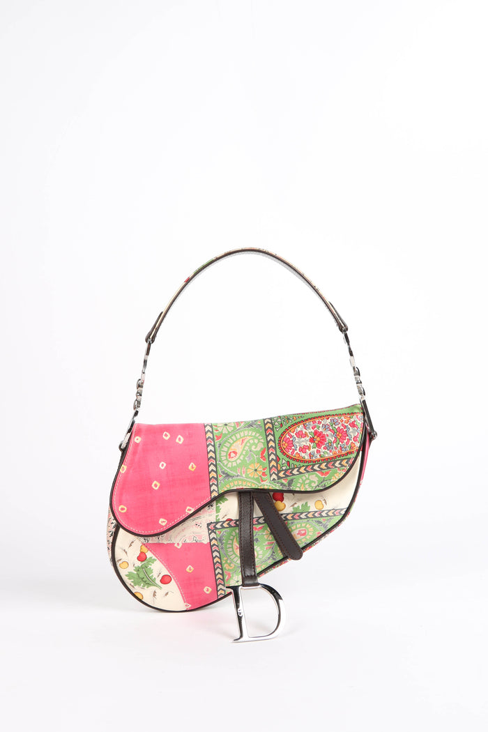 SUPER RARE Christian Dior John Galliano Silk Paisley Print Saddle Bag