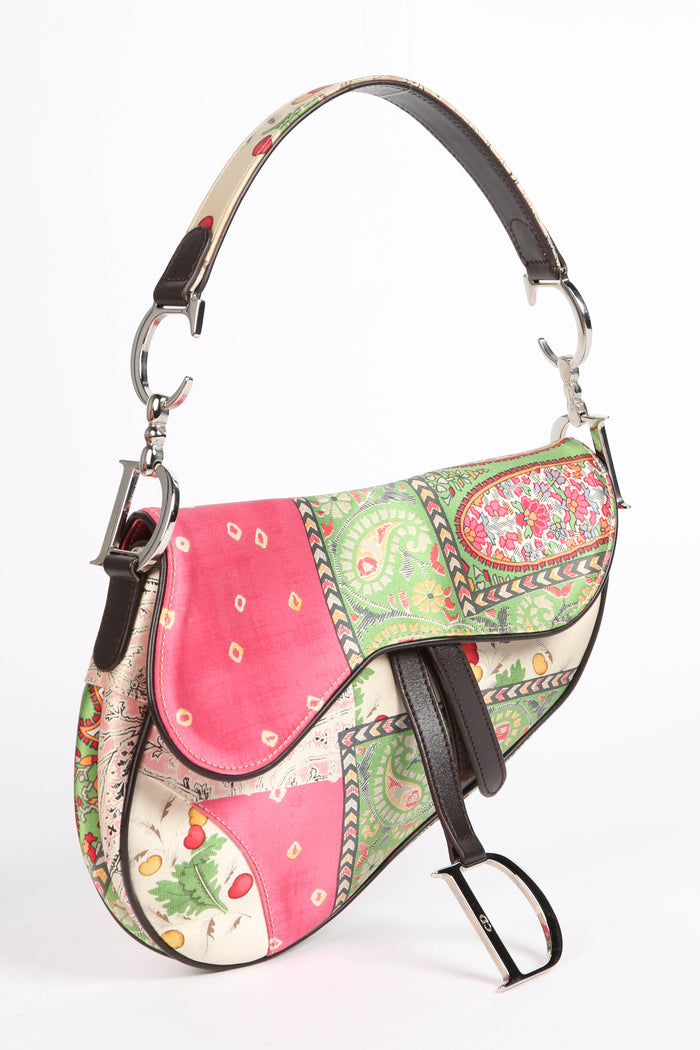 SUPER RARE Christian Dior John Galliano Silk Paisley Print Saddle Bag