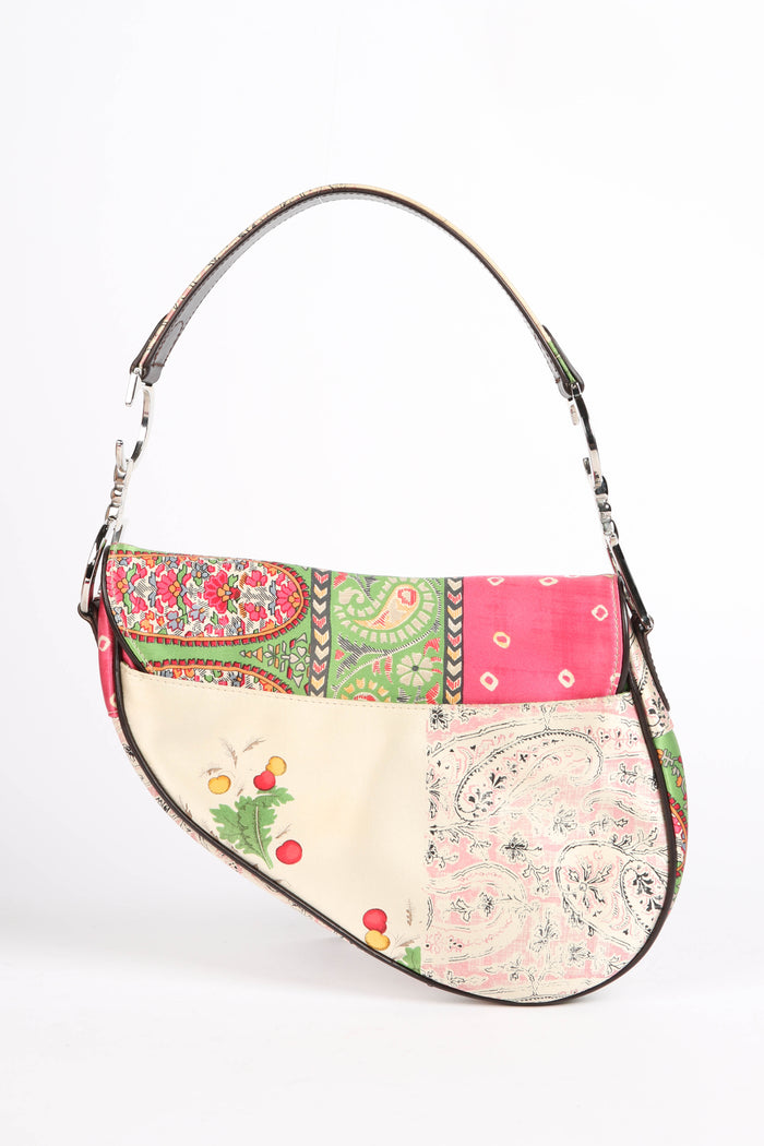 SUPER RARE Christian Dior John Galliano Silk Paisley Print Saddle Bag