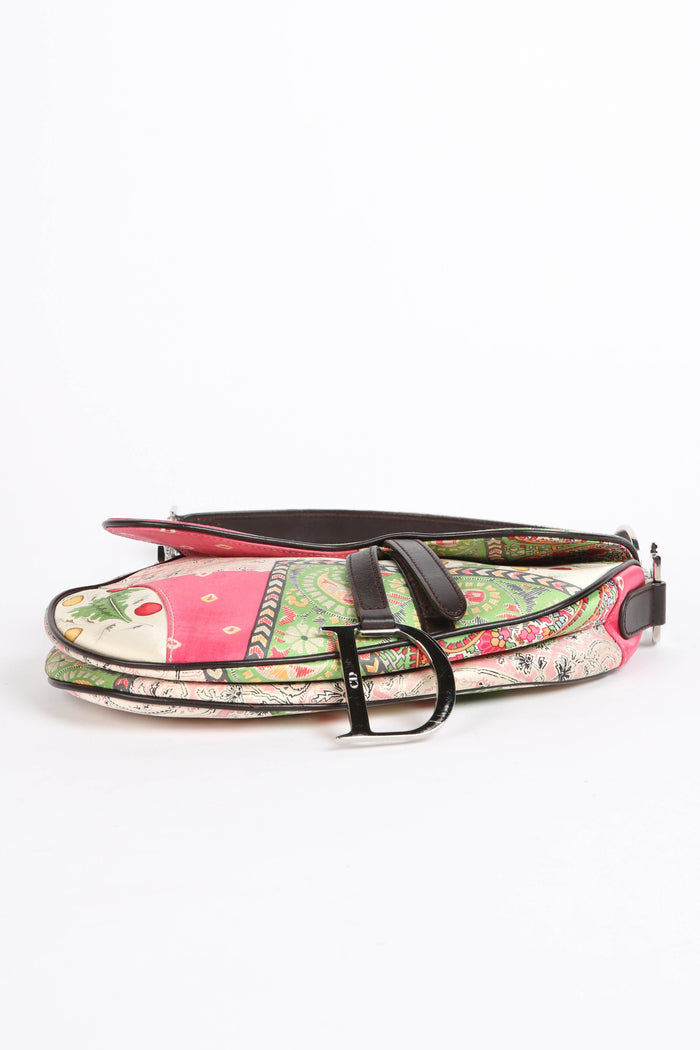 SUPER RARE Christian Dior John Galliano Silk Paisley Print Saddle Bag