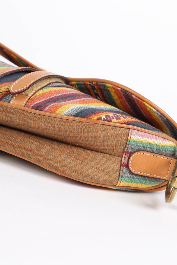 RARE 2000s Christian Dior Multicoloured Striped Saddle Bag