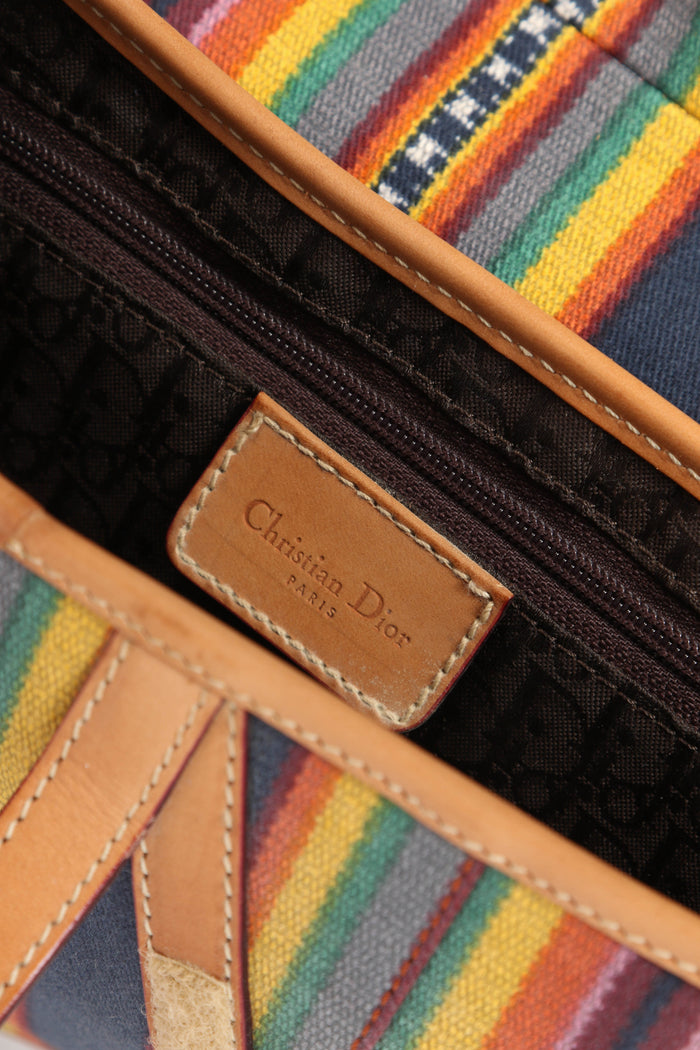 RARE 2000s Christian Dior Multicoloured Striped Saddle Bag