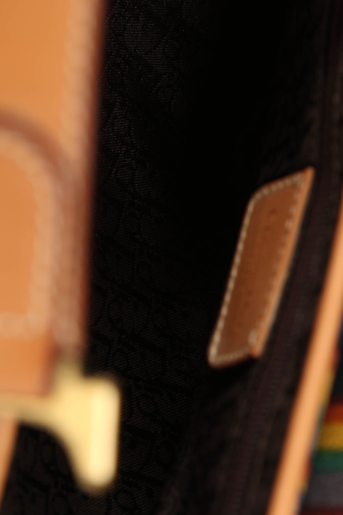 RARE 2000s Christian Dior Multicoloured Striped Saddle Bag