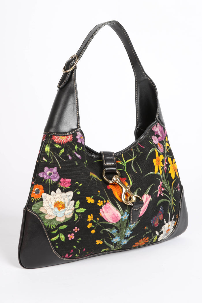2010s Gucci Floral Jackie Shoulder Bag