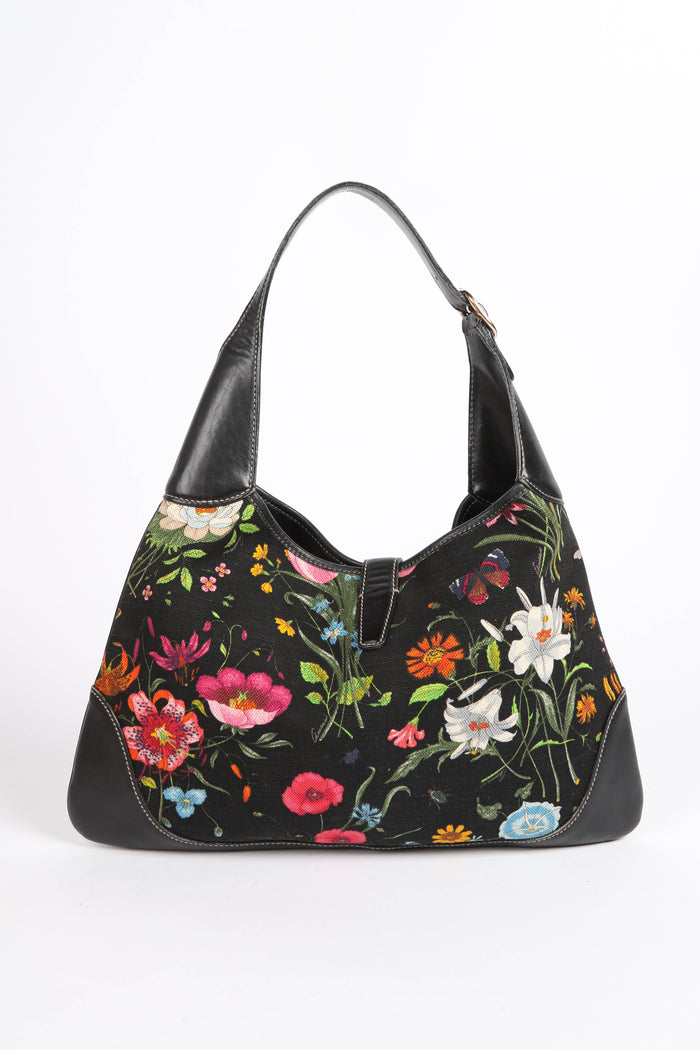 2010s Gucci Floral Jackie Shoulder Bag
