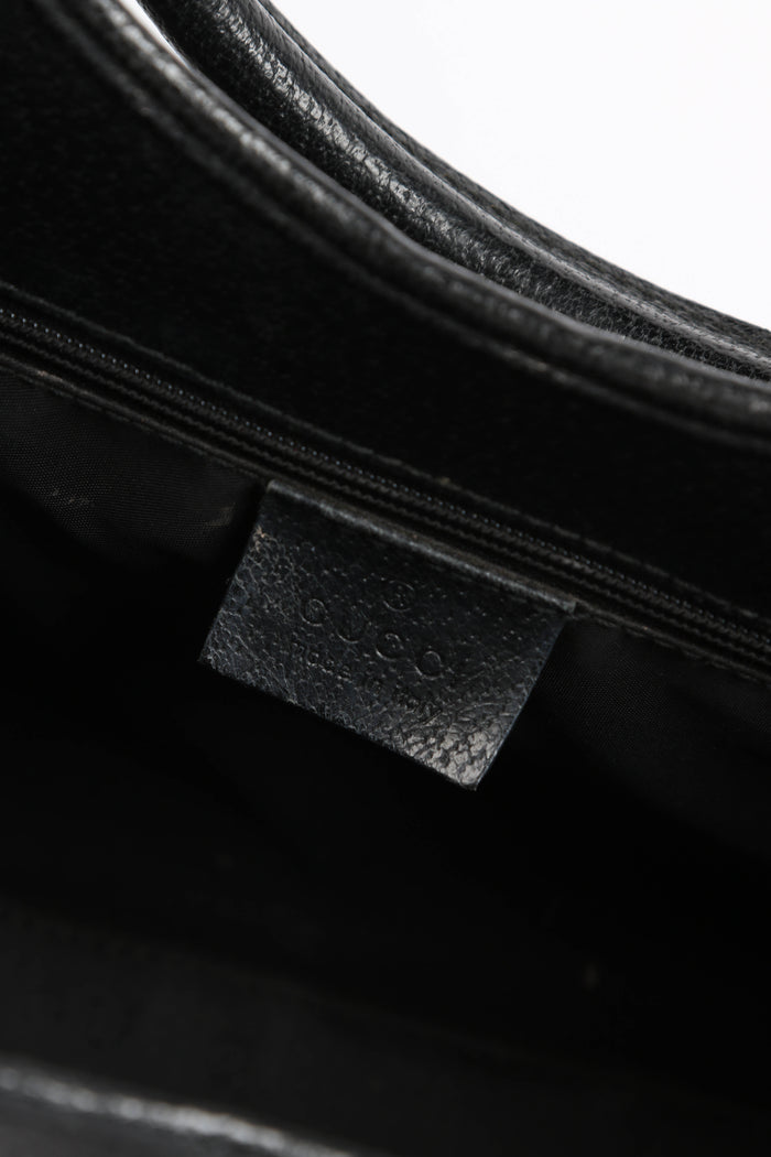 Vintage Gucci Black Leather Bardot Jackie Shoulder Bag