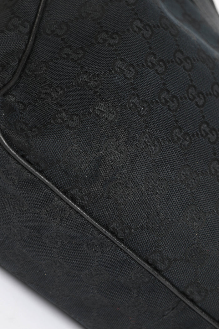 Vintage Gucci Black Monogram Canvas Shoulder Bag
