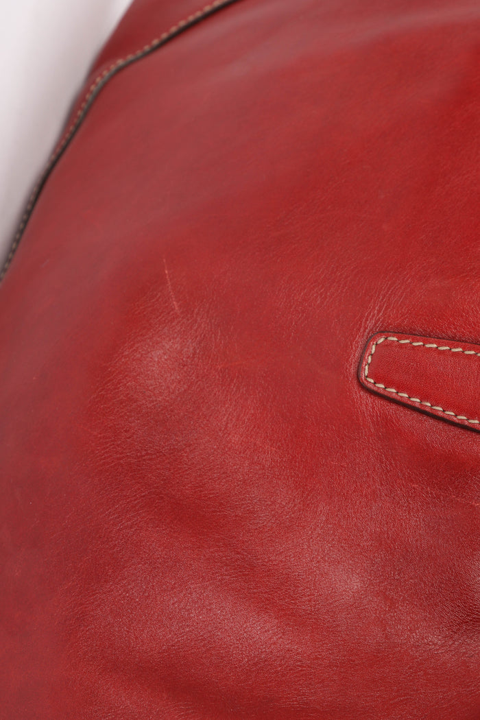 Vintage Gucci Red Leather Jackie Shoulder Bag