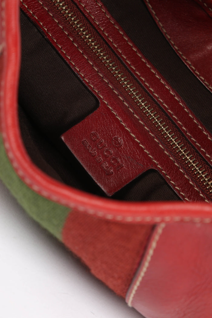 Vintage Gucci Red Leather Jackie Shoulder Bag