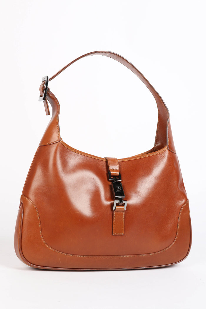 Vintage Gucci Tan Leather Jackie Shoulder Bag