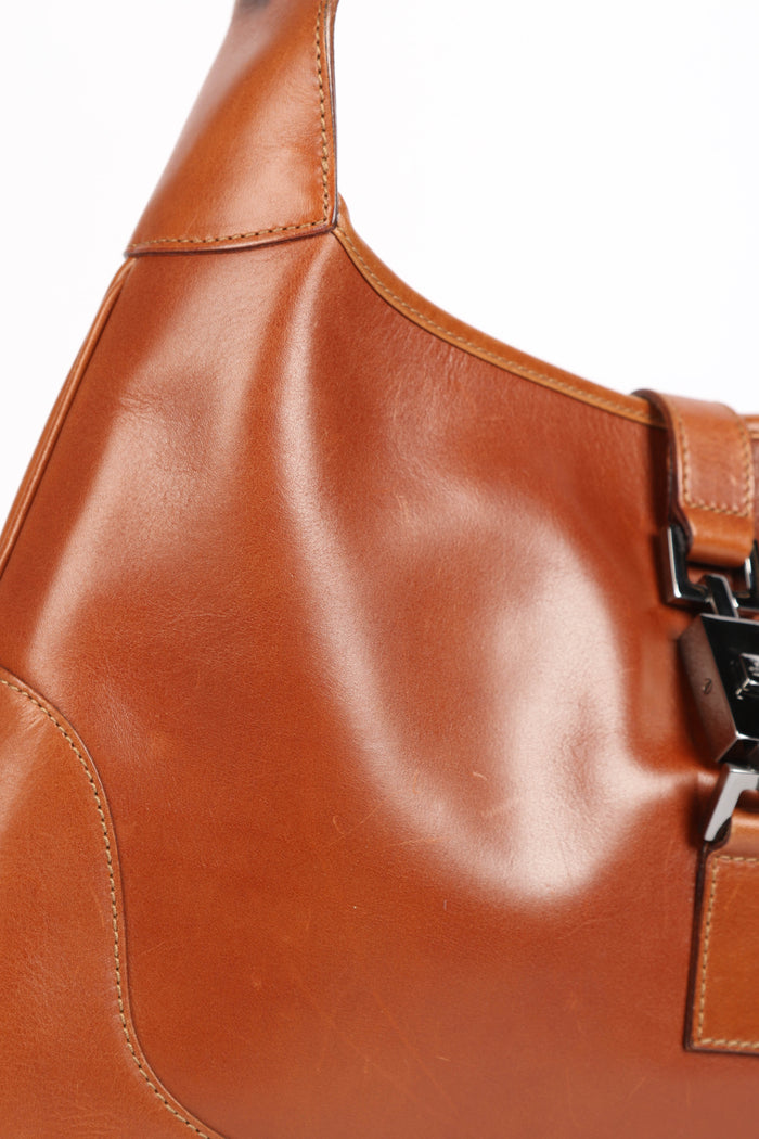 Vintage Gucci Tan Leather Jackie Shoulder Bag