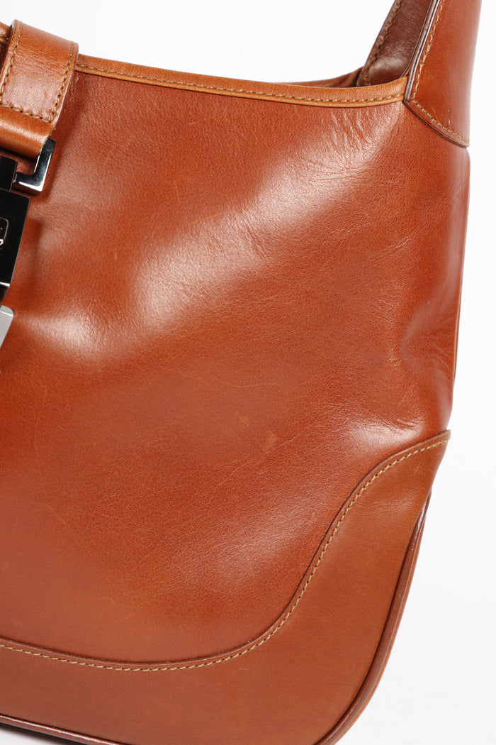 Vintage Gucci Tan Leather Jackie Shoulder Bag