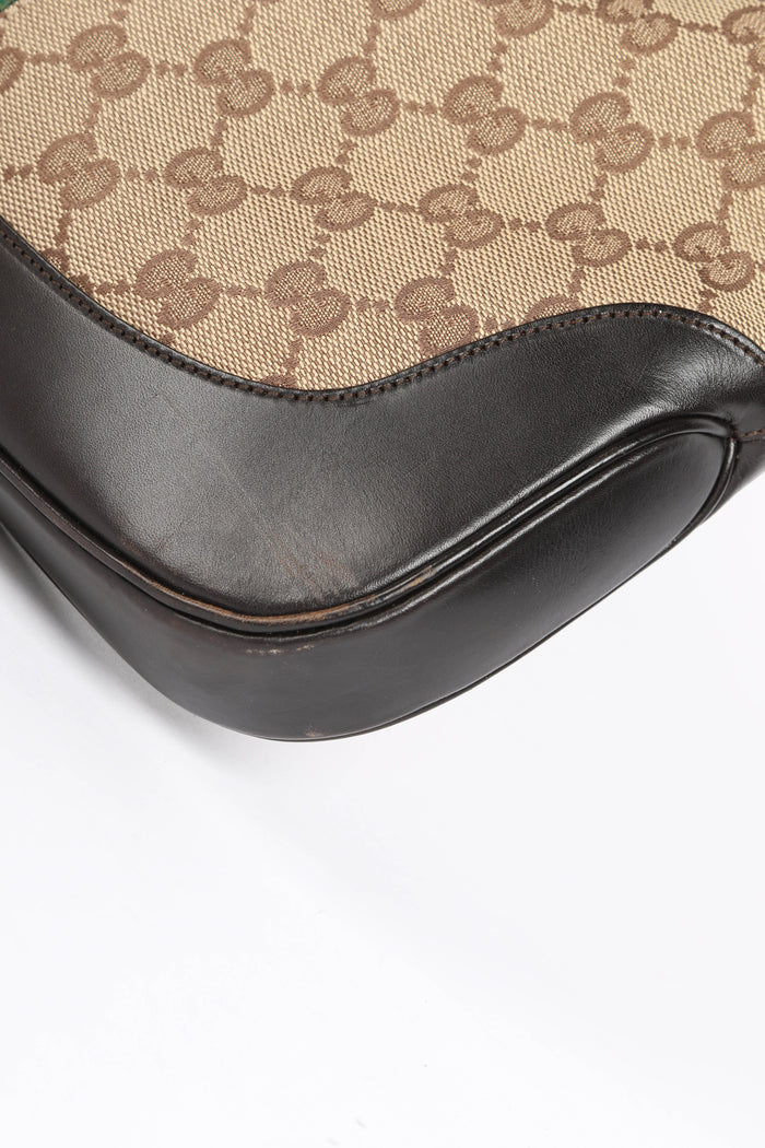 Vintage Gucci Classic Monogram Canvas Jackie Shoulder Bag