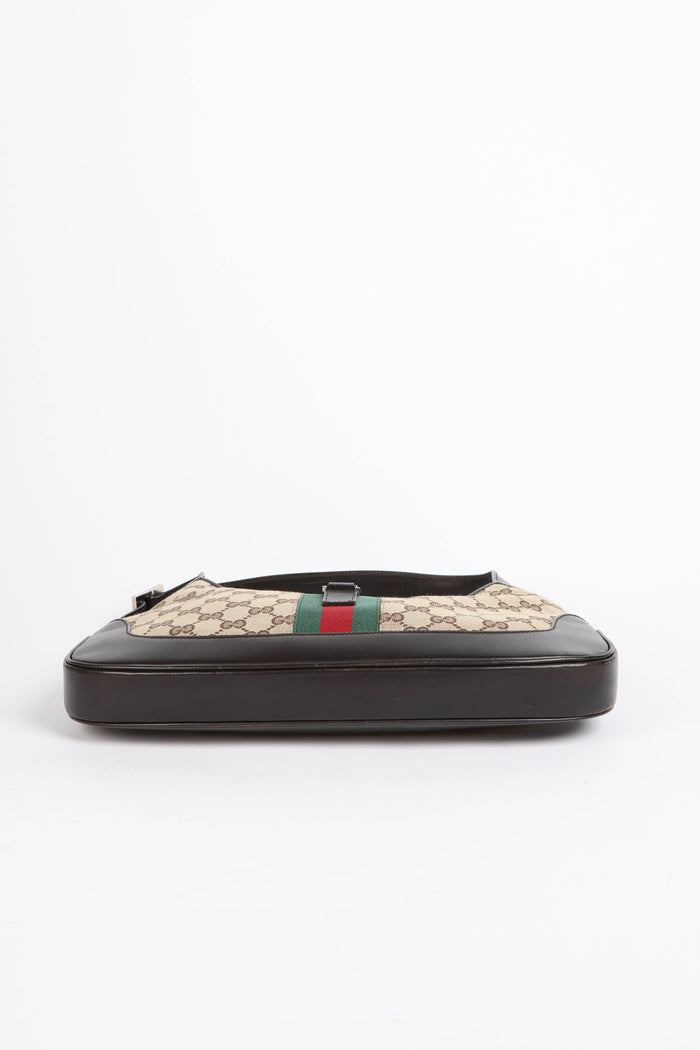 Vintage Gucci Classic Monogram Canvas Jackie Shoulder Bag