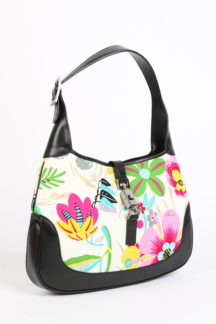 Vintage Gucci Floral Jackie Shoulder Bag
