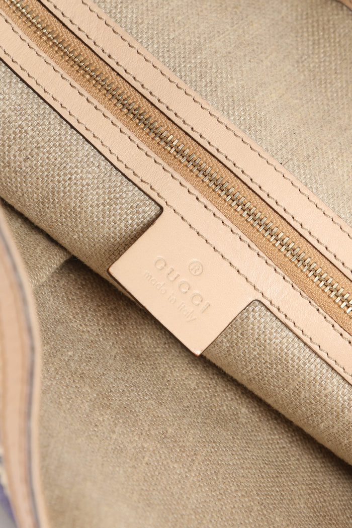 Gucci Flora Blue Canvas Wave Horsebit Hobo Bag