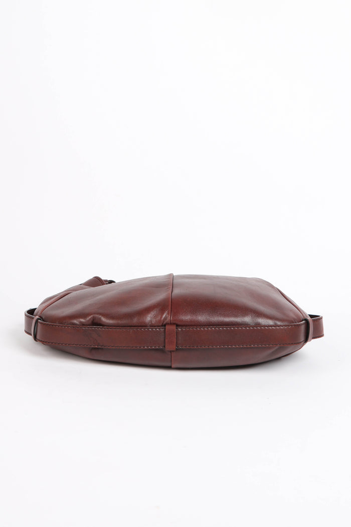 Vintage Yves Saint Laurent Maroon Leather Mombasa Shoulder Bag