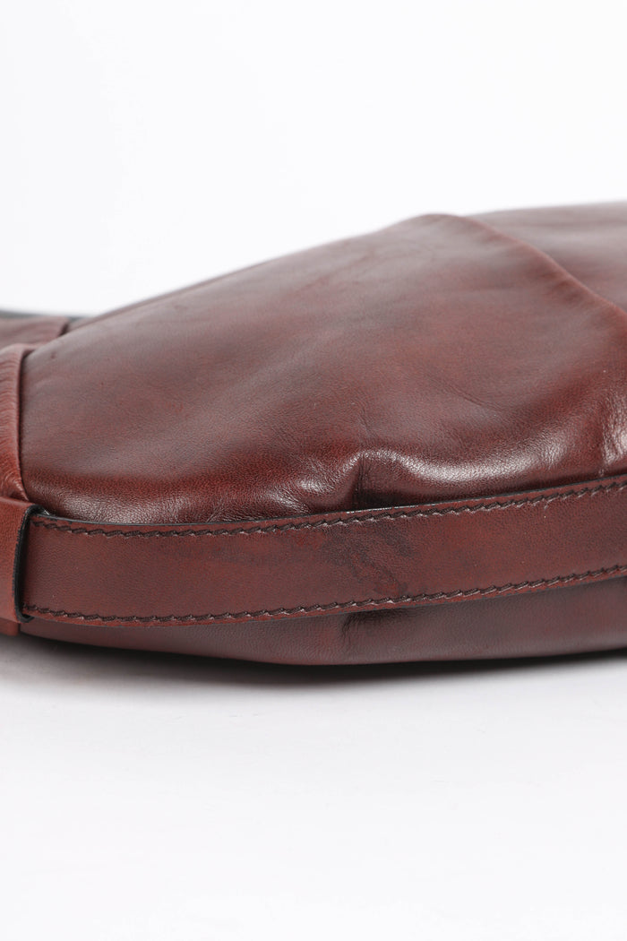 Vintage Yves Saint Laurent Maroon Leather Mombasa Shoulder Bag