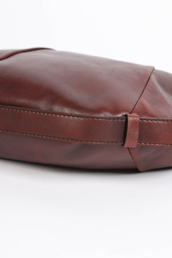 Vintage Yves Saint Laurent Maroon Leather Mombasa Shoulder Bag