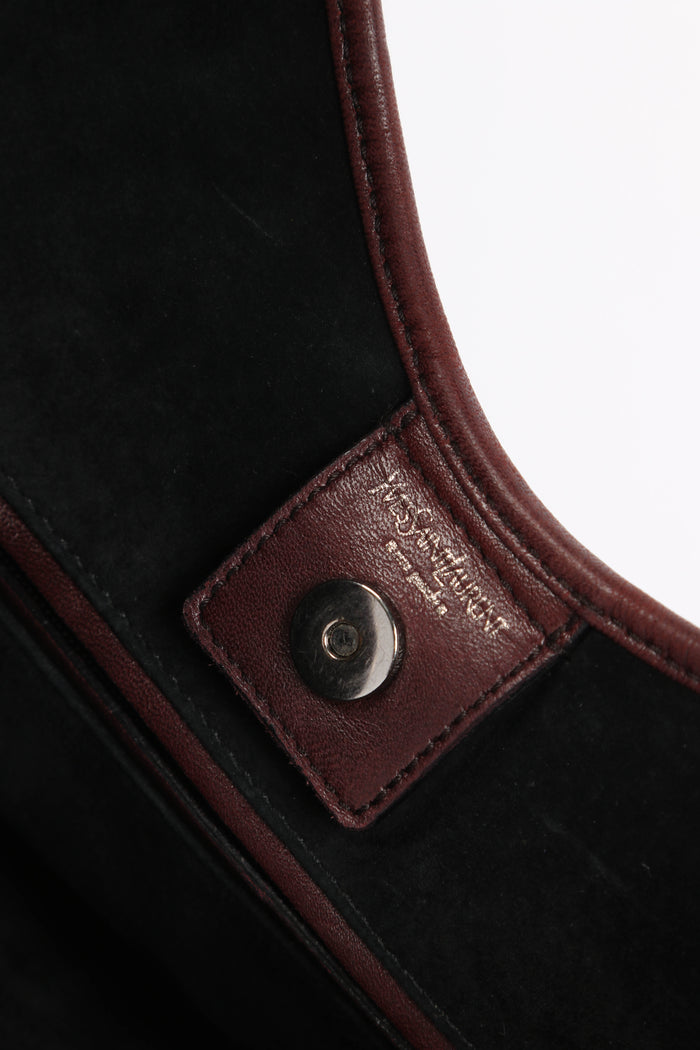 Vintage Yves Saint Laurent Maroon Leather Mombasa Shoulder Bag