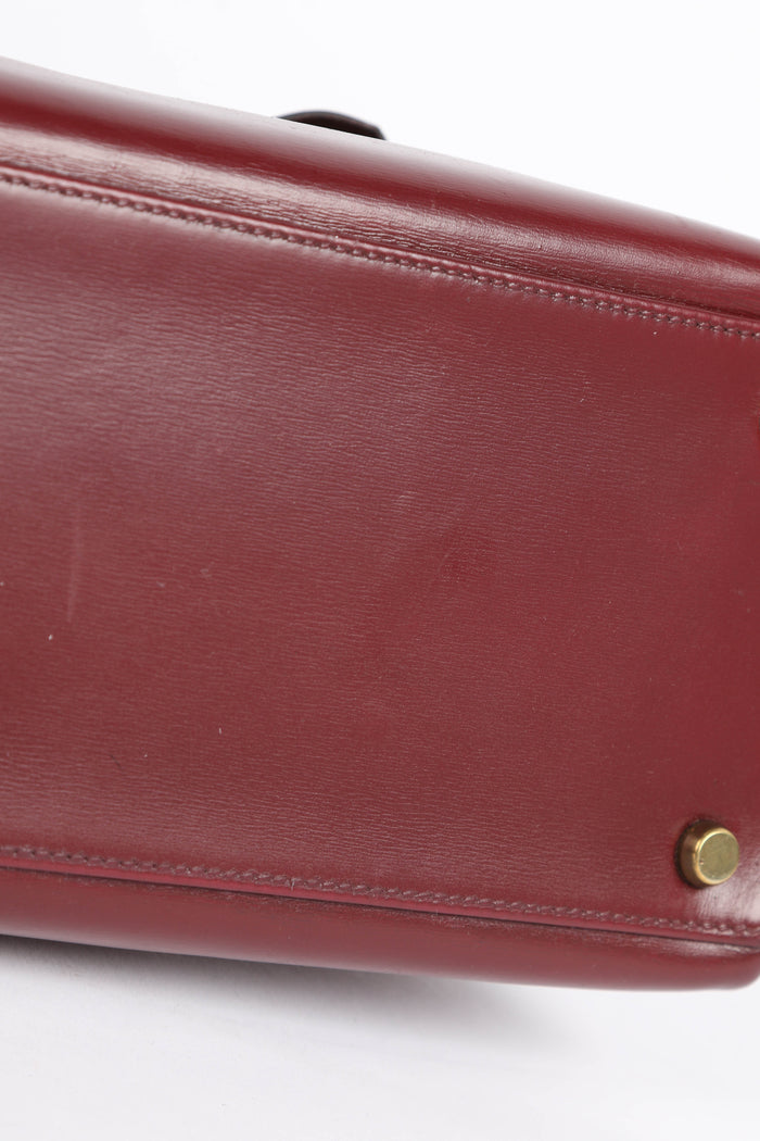 1984 Hermes Kelly 28cm Retourne in Rouge H Box Calf Leather GHW