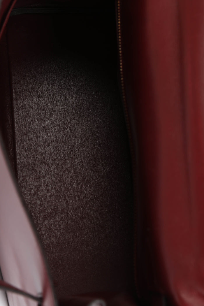 1984 Hermes Kelly 28cm Retourne in Rouge H Box Calf Leather GHW