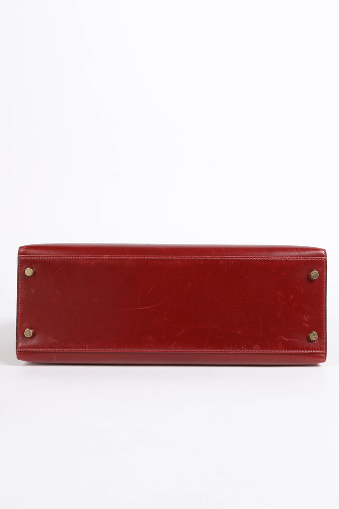2001 Hermes Kelly 32 Sellier in Rouge H Box Calf Leather with GHW