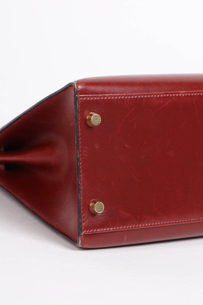 2001 Hermes Kelly 32 Sellier in Rouge H Box Calf Leather with GHW