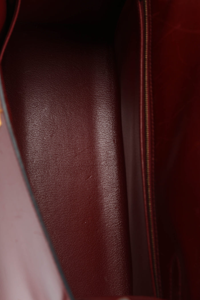 2001 Hermes Kelly 32 Sellier in Rouge H Box Calf Leather with GHW
