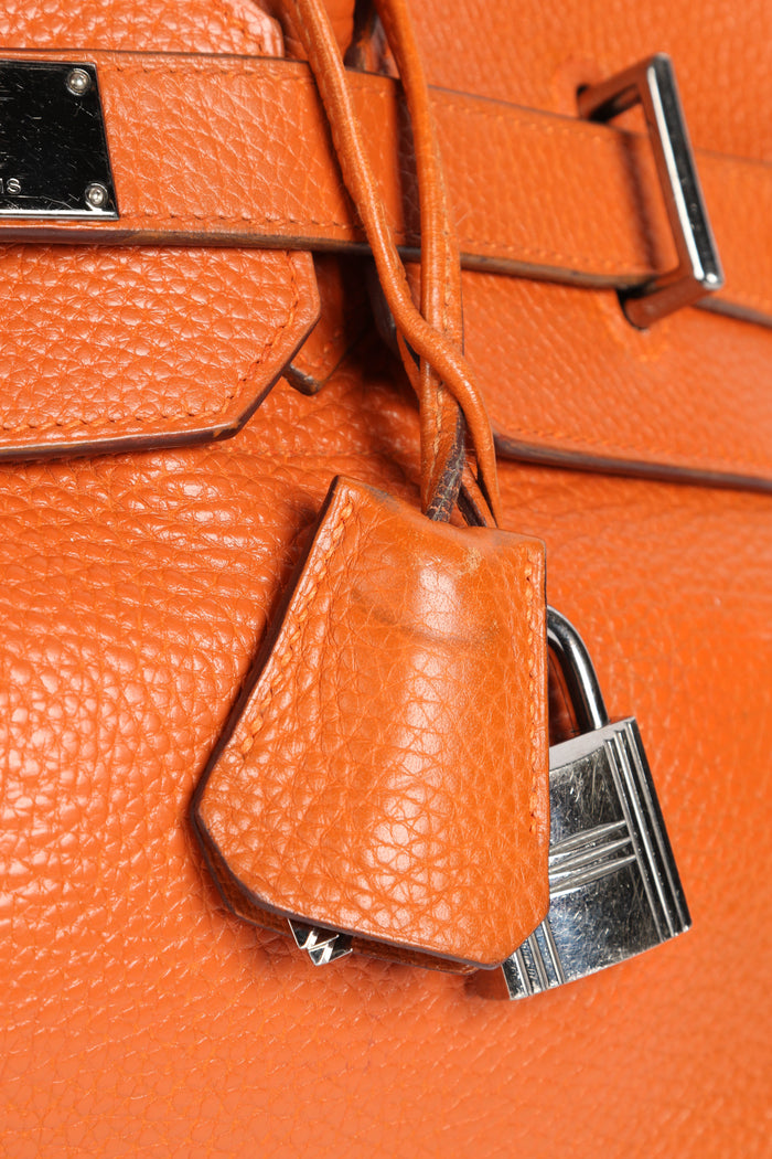 2005 Hermès Birkin JPG HAC in Orange Clemence Leather with Palladium Hardware
