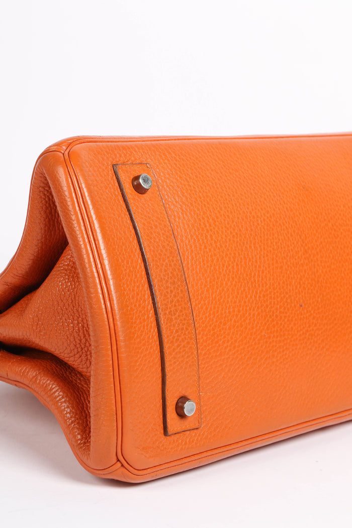 2005 Hermès Birkin JPG HAC in Orange Clemence Leather with Palladium Hardware