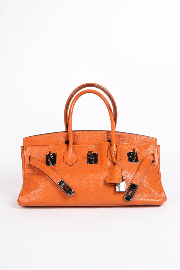 2005 Hermès Birkin JPG HAC in Orange Clemence Leather with Palladium Hardware