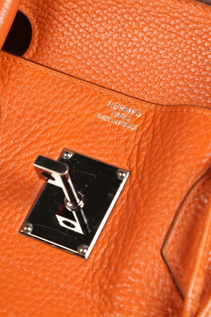 2005 Hermès Birkin JPG HAC in Orange Clemence Leather with Palladium Hardware