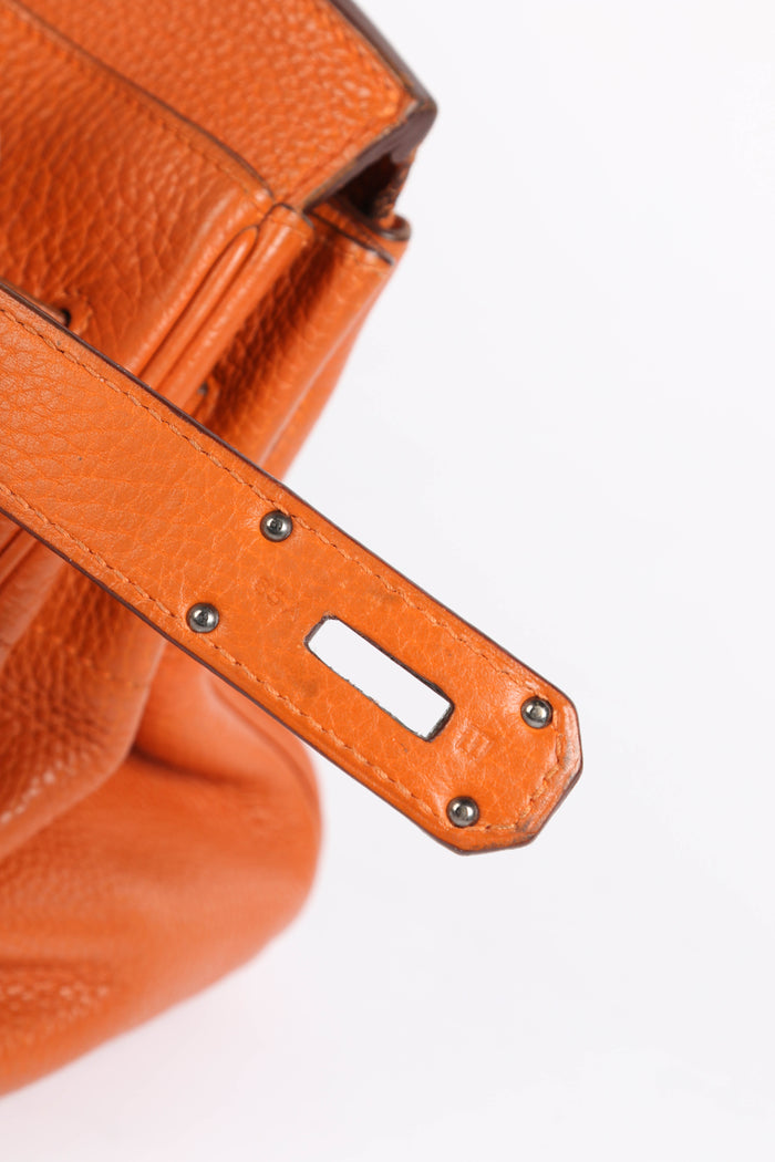 2005 Hermès Birkin JPG HAC in Orange Clemence Leather with Palladium Hardware