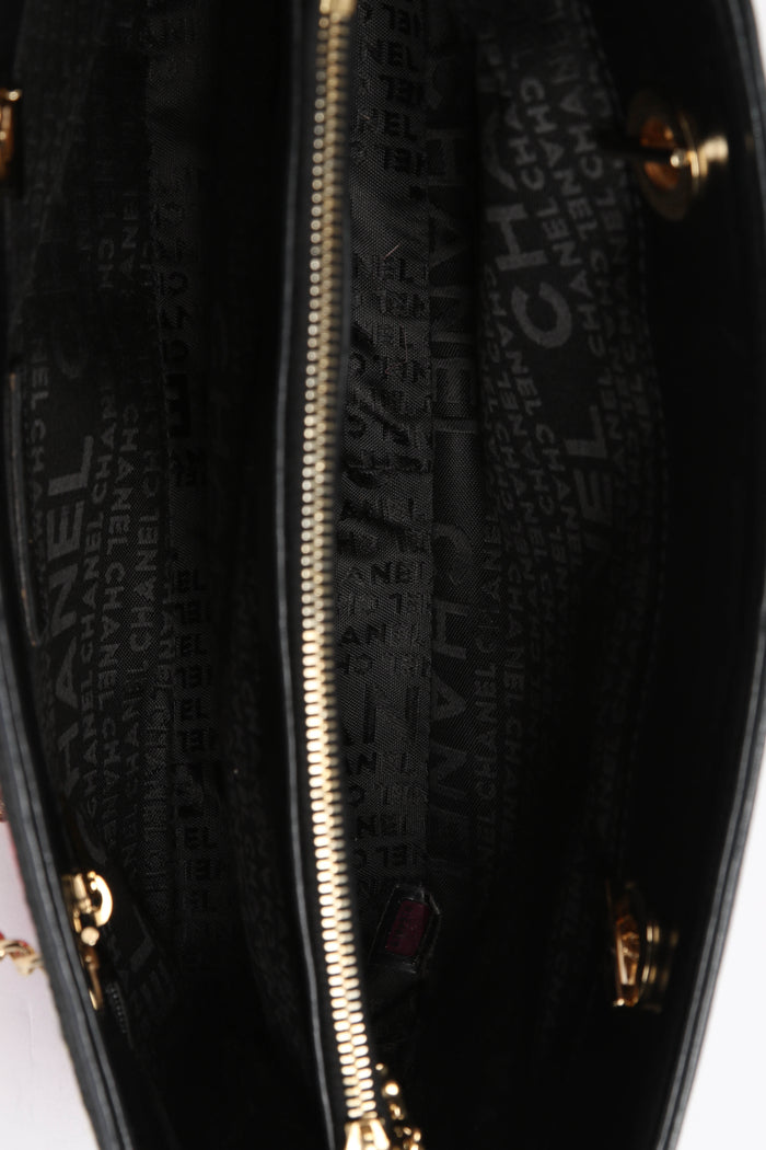2000s Chanel Embroidered Multicolour Icon Shoulder Bag