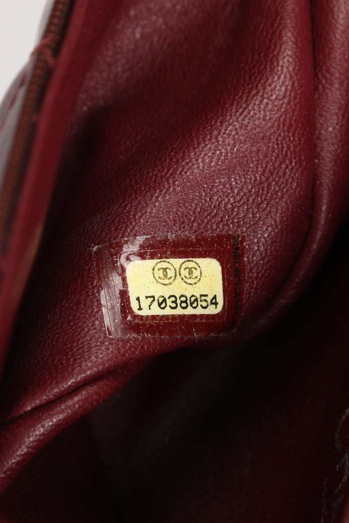 2010s Chanel Burgundy Patent Leather Mini Rectangular Single Flap Bag