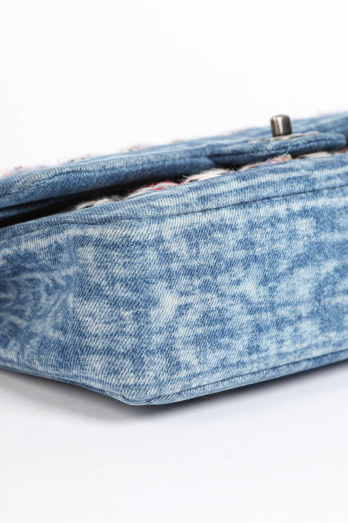 2010s Chanel Denim and Tweed Medium Double Flap Bag