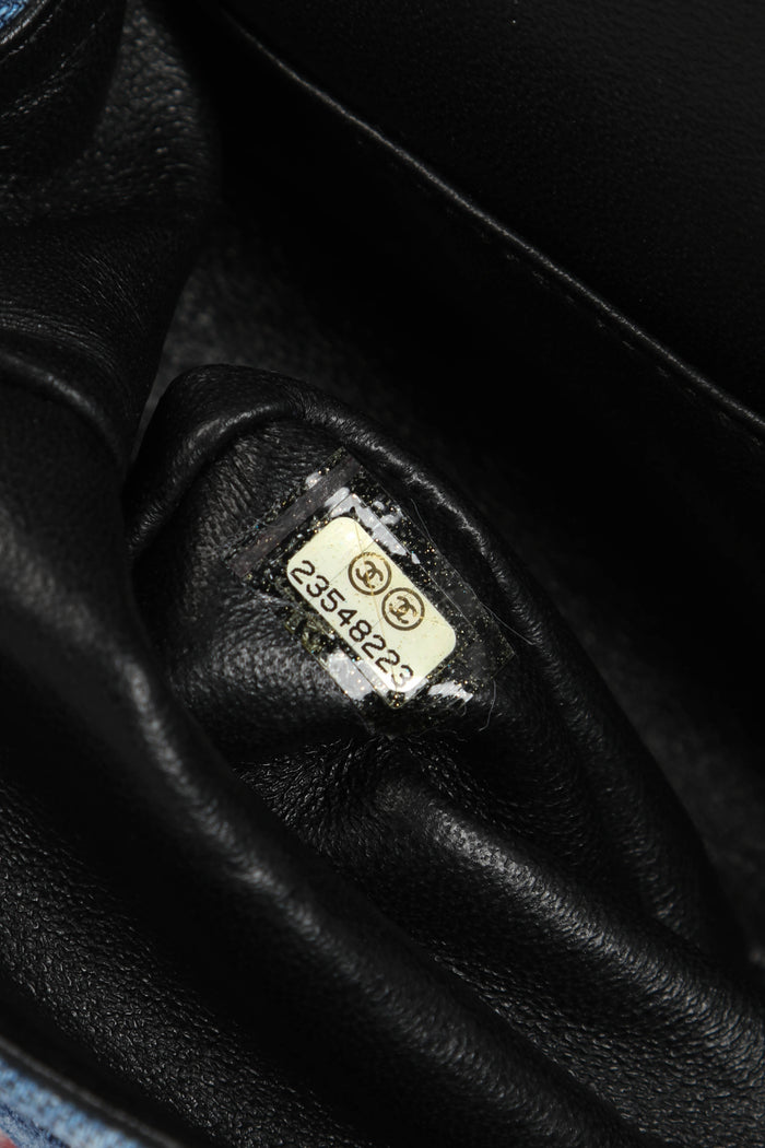 2010s Chanel Denim and Tweed Medium Double Flap Bag