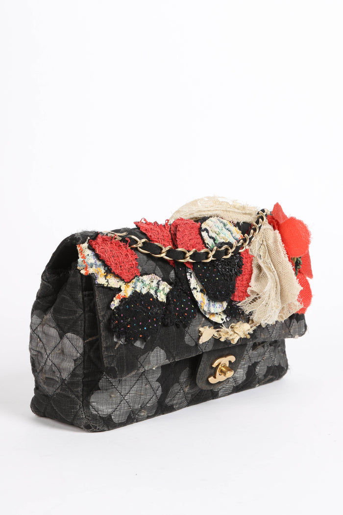RARE Chanel Floral Embellished Single Flap Bag