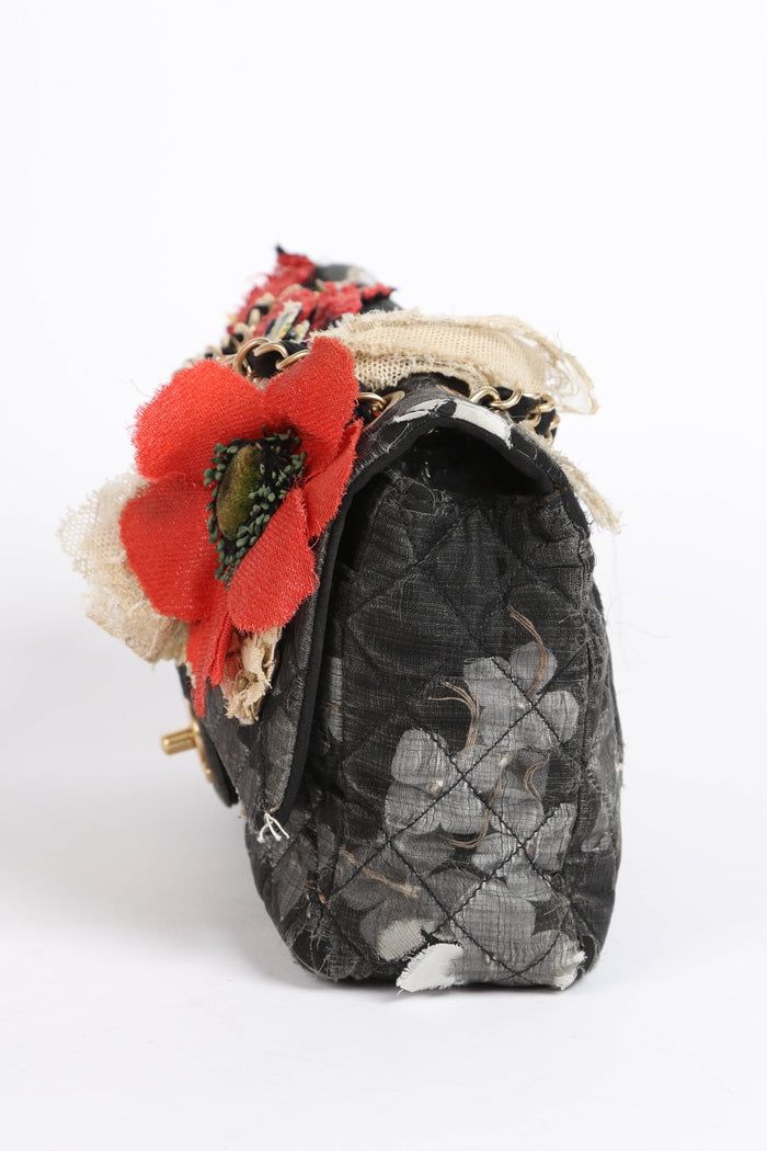 RARE Chanel Floral Embellished Single Flap Bag