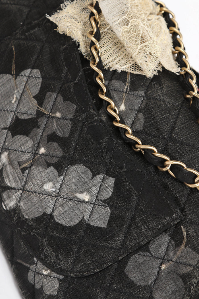 RARE Chanel Floral Embellished Single Flap Bag